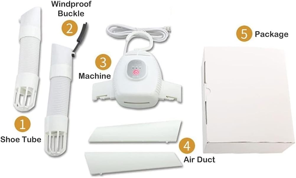 Portable Electric Clothes Dryer, Foldable Laundry Dryer Machine with Shoe Tube, 3/6h Timing, Hot Cold Air Exchange