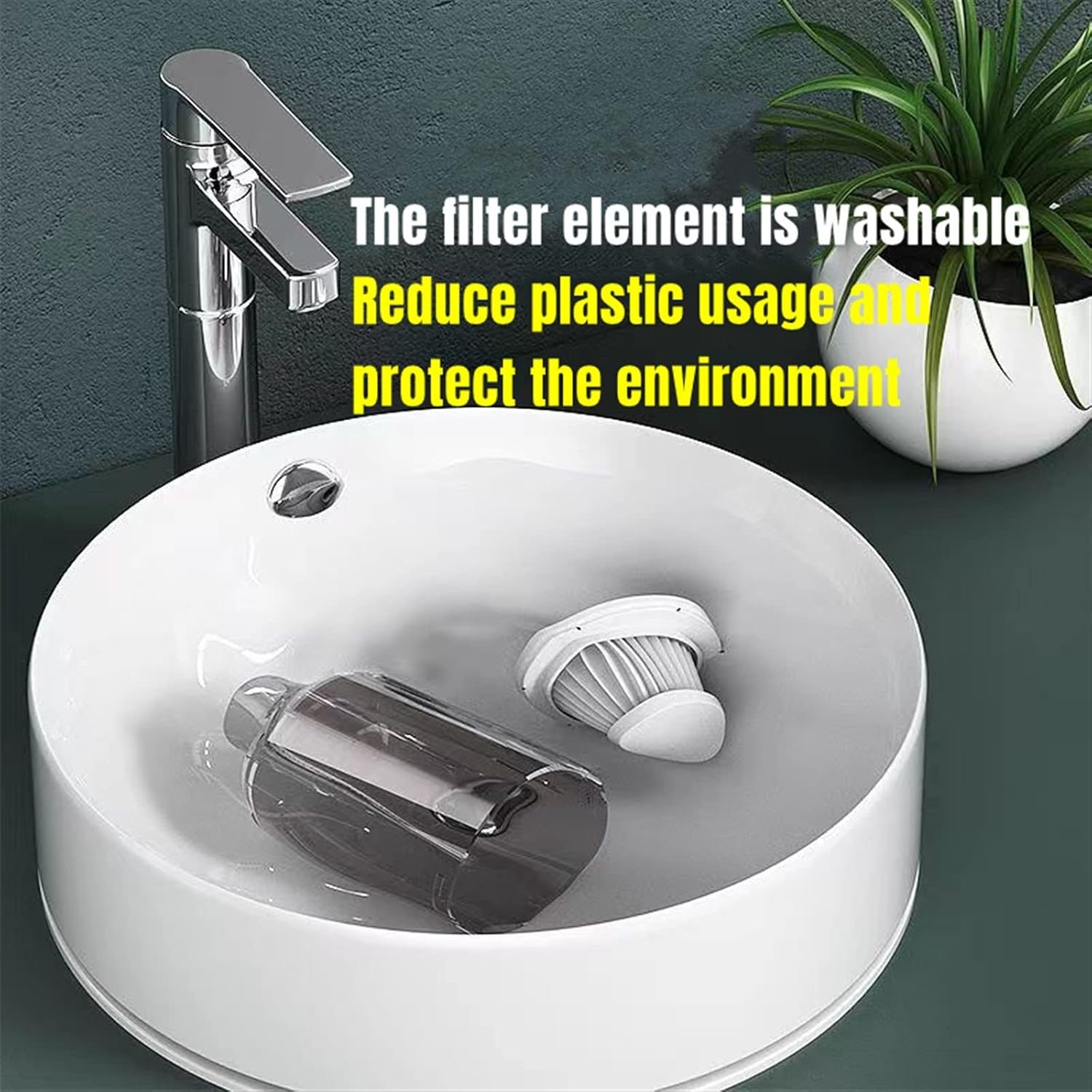 Hand Held Vacuum, Both Dry and Wet Wireless Vacuum Cleaner for Home Powerful Suction Cleaning Tools Handheld Portable Mini Vacuum Cleaner (Color : Green)