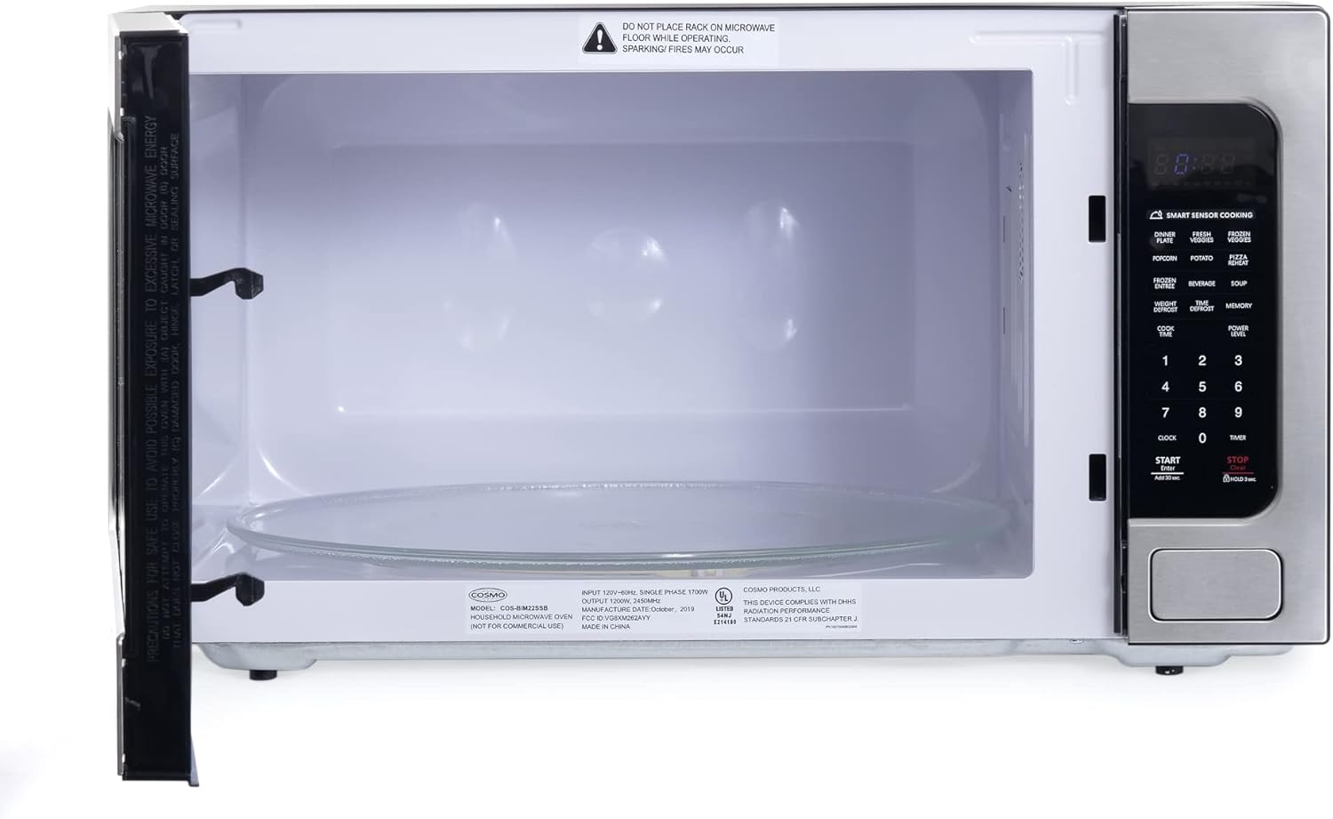Cosmo COS-BIM22SSB 24 in. Nebula Collection 2.2 cu. ft. Countertop Microwave Oven in Stainless Steel
