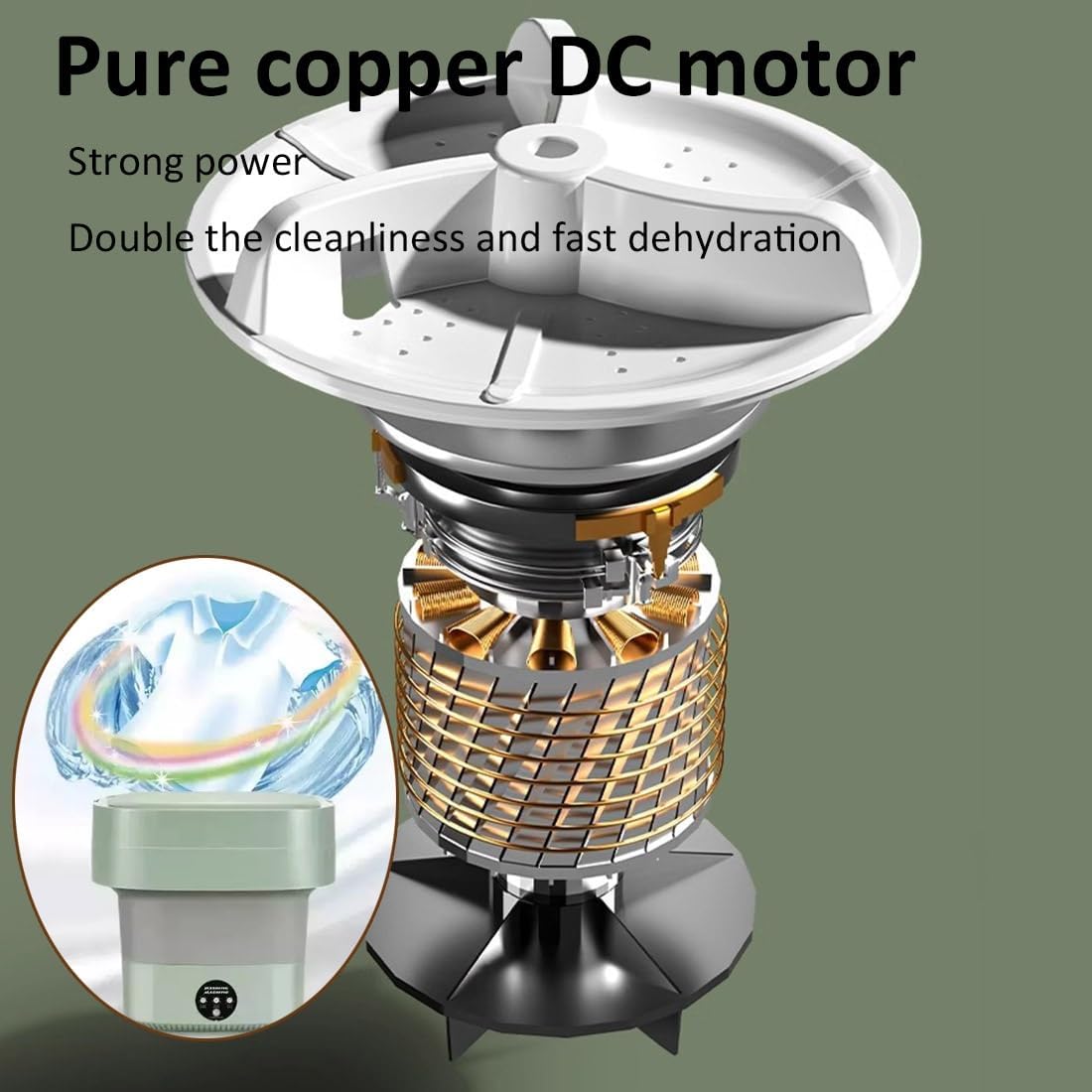 Generic Home Washing Machine Outdoor Portable Clothes Washer For Underwear Socks Baby Clothes Foldable With 13/15/16L Capacity(19x26cm/7.5x10in), GARPAKRVE-19X26CM/7.5X10IN