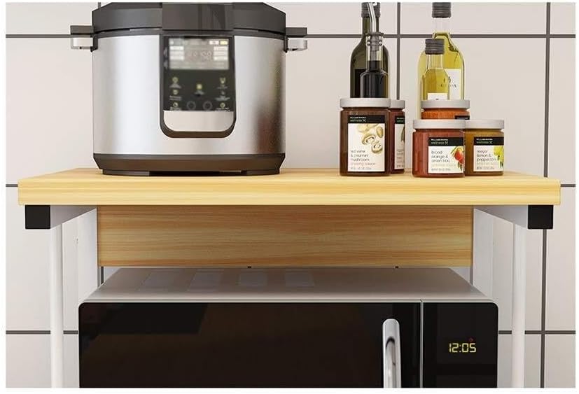 Kitchen Microwave Oven Rack, Countertop Storage Rack, Spice Rack & Utility Tool Organizer, & Space-Saving Kitchen Organizer (Color: B)