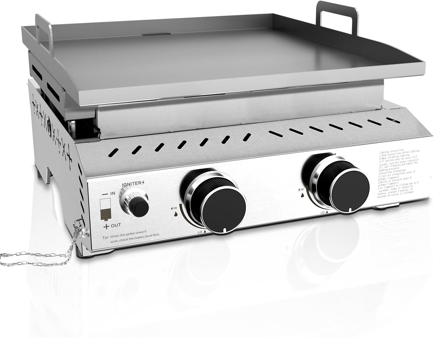 R.W.FLAME 2 Burner Tabletop Propane Griddle, 23