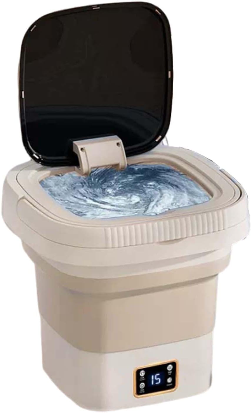 Mini Washing Machine 9L Portable Clothes Washer for Underwear, Baby Clothes Sock Apartment & Tiny Spaces Portable Mini Washing Machine(Cream Yellow)