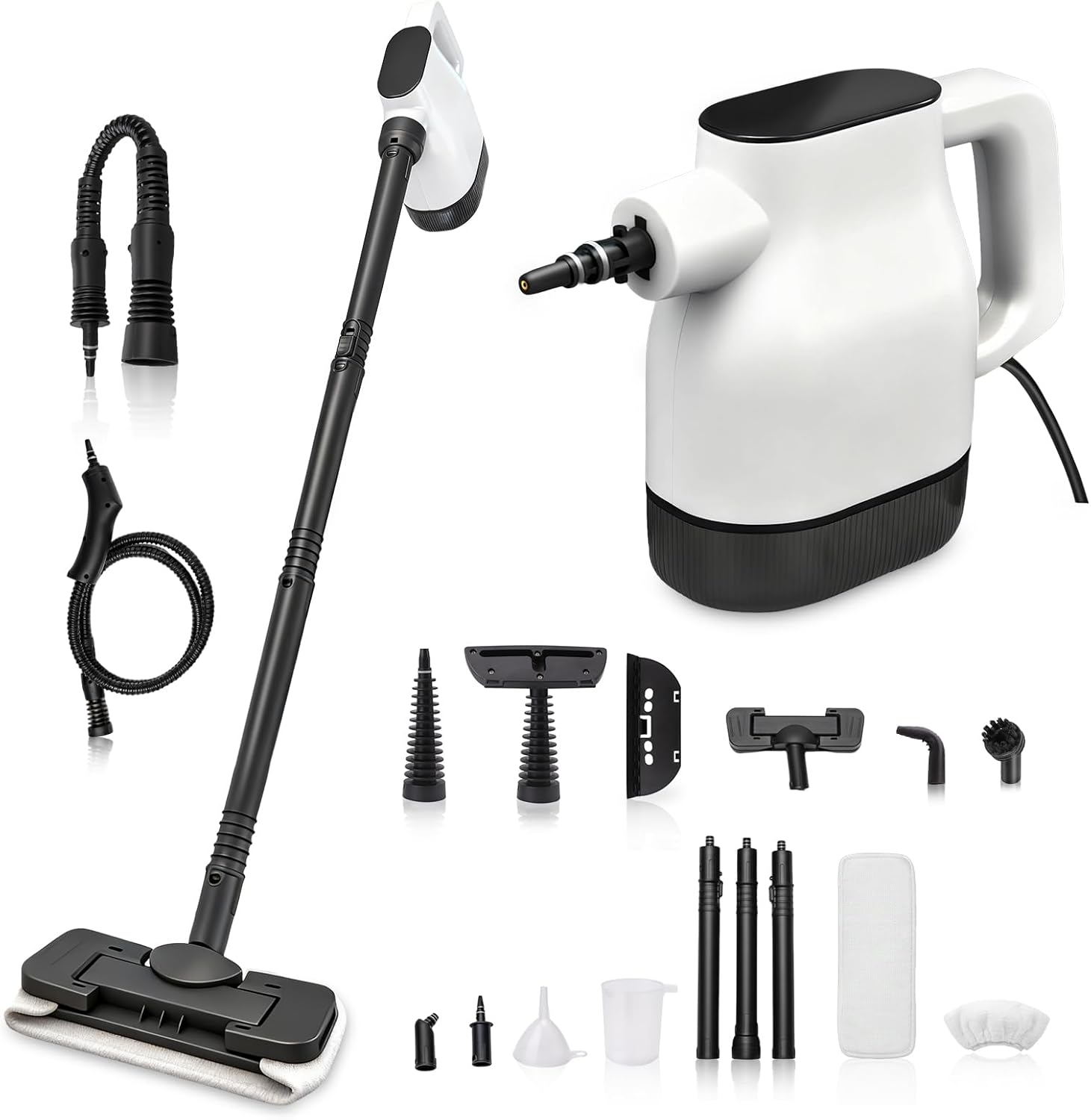 Saker EverSteam Instant-Heat Steam Cleaner for home,Handheld Steam Cleaner for Car,Portable Steam Cleaner with Mop Attachment for Deep Cleaning of Floors, Cars, and Kitchen