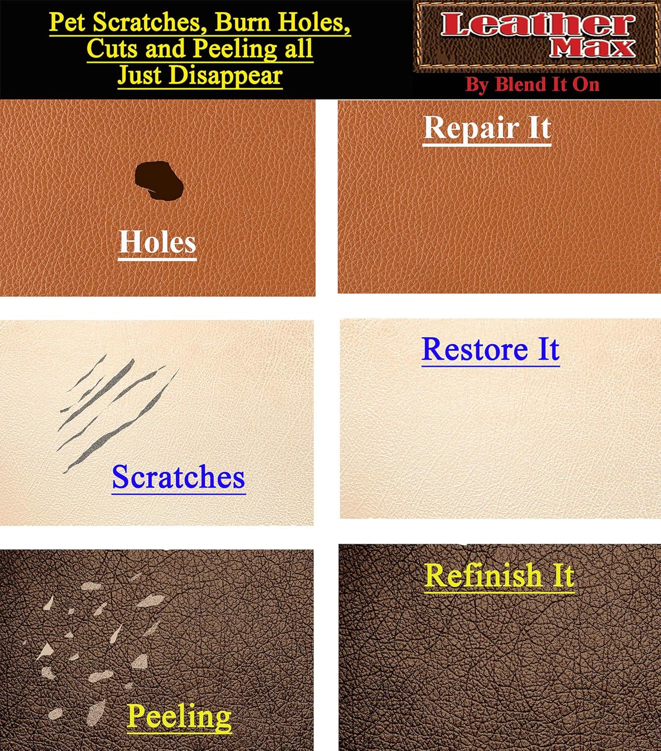 Blend It On Furniture Leather Max Complete Room/Large Sectional Kit/Leather Repair & Refinish/The Only Repair Refinish You Will Ever Need (Sand)