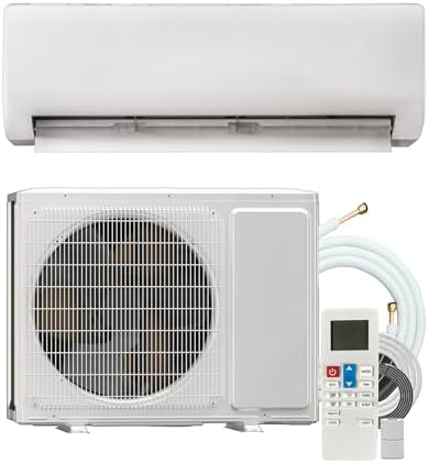 Mini Split AC/Heating System, Energy Efficient Inverter AC Unit with 1 Ton Heat Pump, 12000/18000/24000BTU Air Conditioner, Coverage Area Up to 750 Sq.Ft 115V-230V (230V-12000BTU)