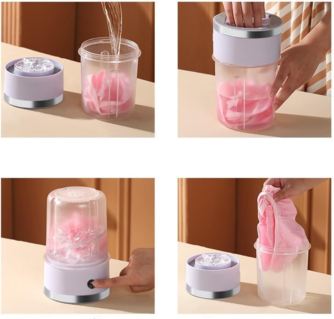 Portable Mini Washing Machine Rechargeable Cleans Underwear Clothe Small Laundry for Apartment Dorm Hotel Travel Camping,for Travel,Camping, RV & Dorms