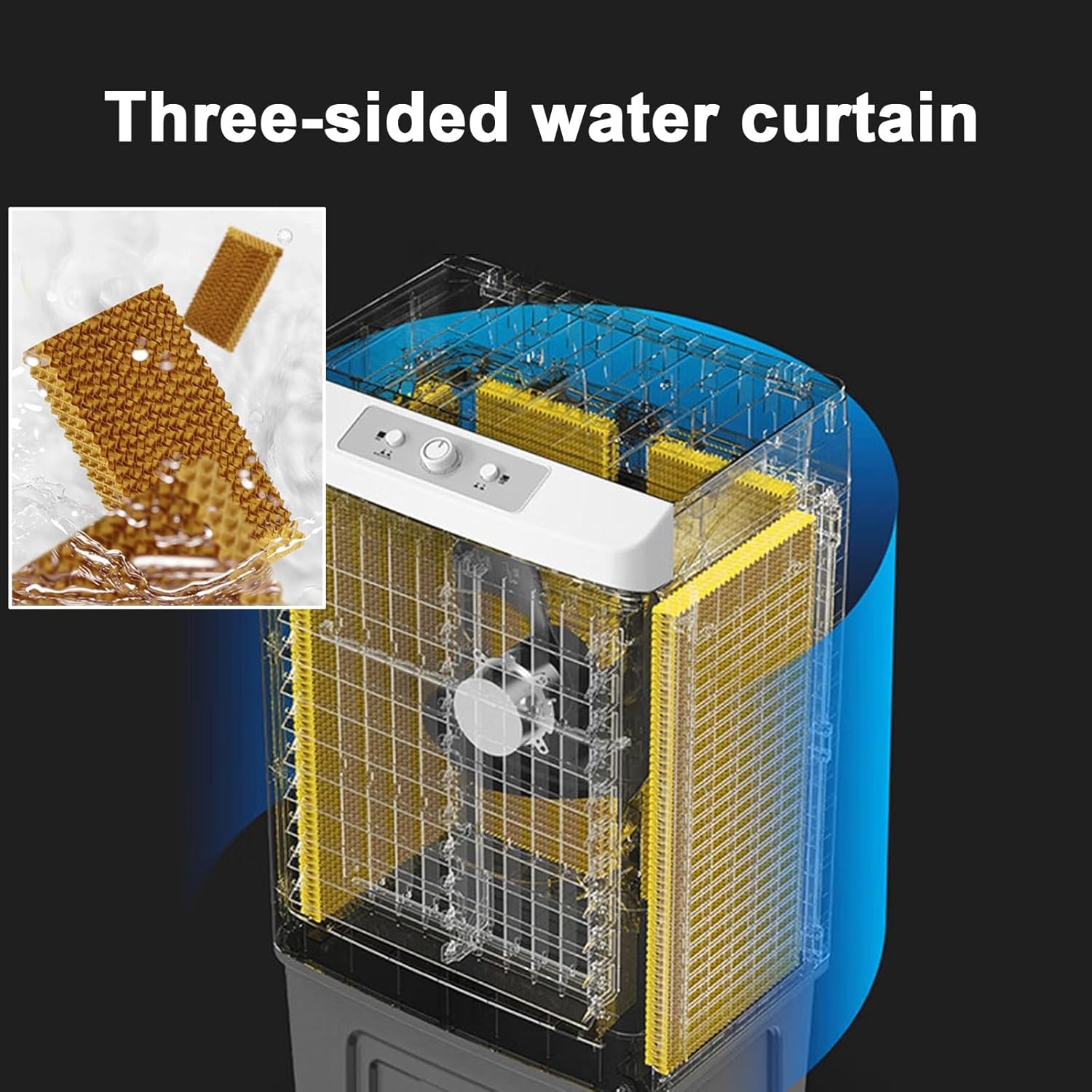 Swamp Cooler, Windowless Air Conditioner, Evaporative Air Cooler with 13.2gallon, 4 Ice Packs, 3-in-1 Cooling Fan w/3 Mode & 3 Speed, 7H Timer & Remote for Home Office Garage Outdoor(60x42x102cm/23.6x