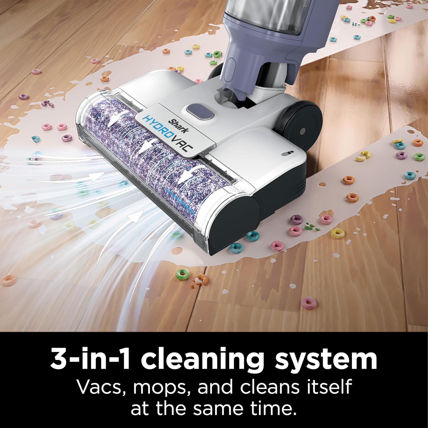 Shark HydroVac Cordless Pro 3-in-1 Vacuum, Mop and Self-Cleaning System, Lightweight, Antimicrobial Brushroll, 12oz Odor Neutralizing Concentrate for Hard Floors and Area Rugs, Polar White, WD200