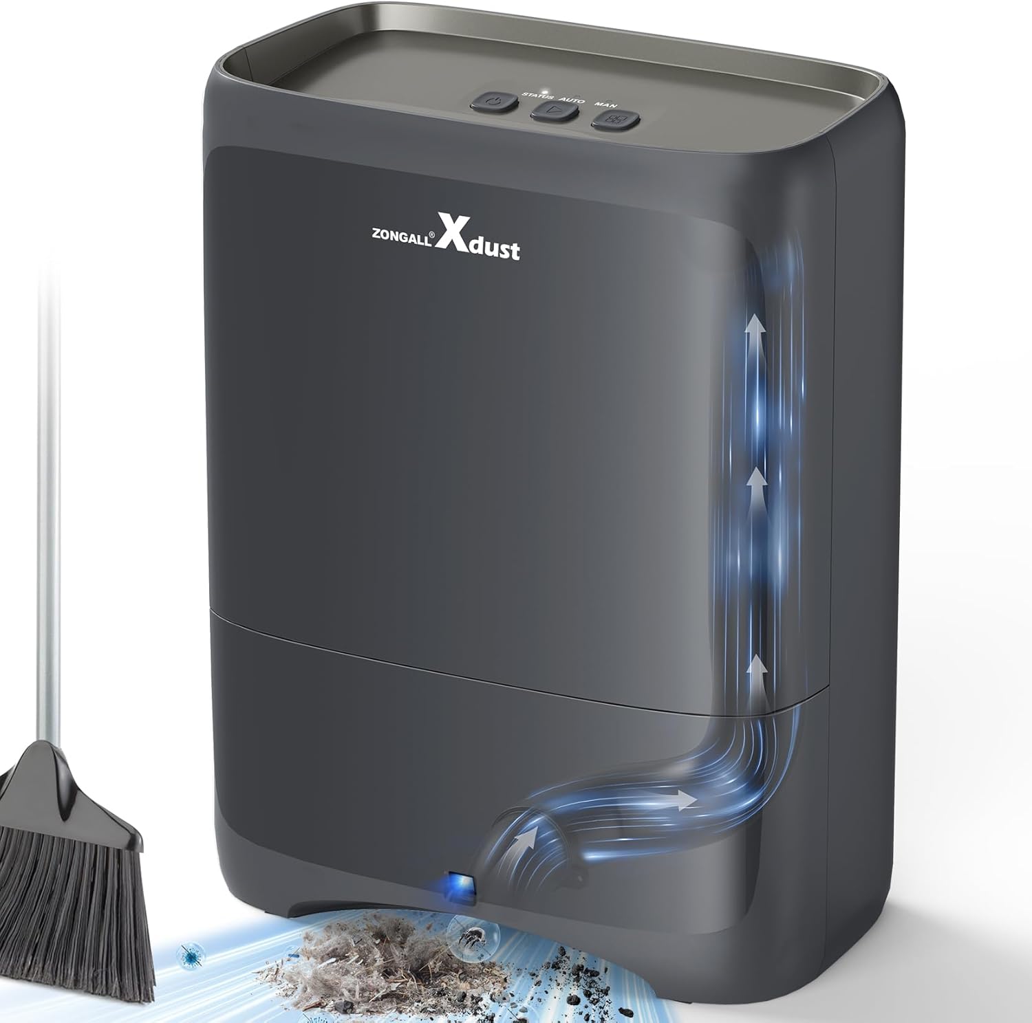 Touchless Vacuum Automatic Dustpan with Extra Filter, Hair Vacuum for Salons Pet Hair Food Dirt Home Kitchen, 6L Large Capacity Electric Dustpan Canister Vacuum Cleaner, 18000Pa Strong Suction