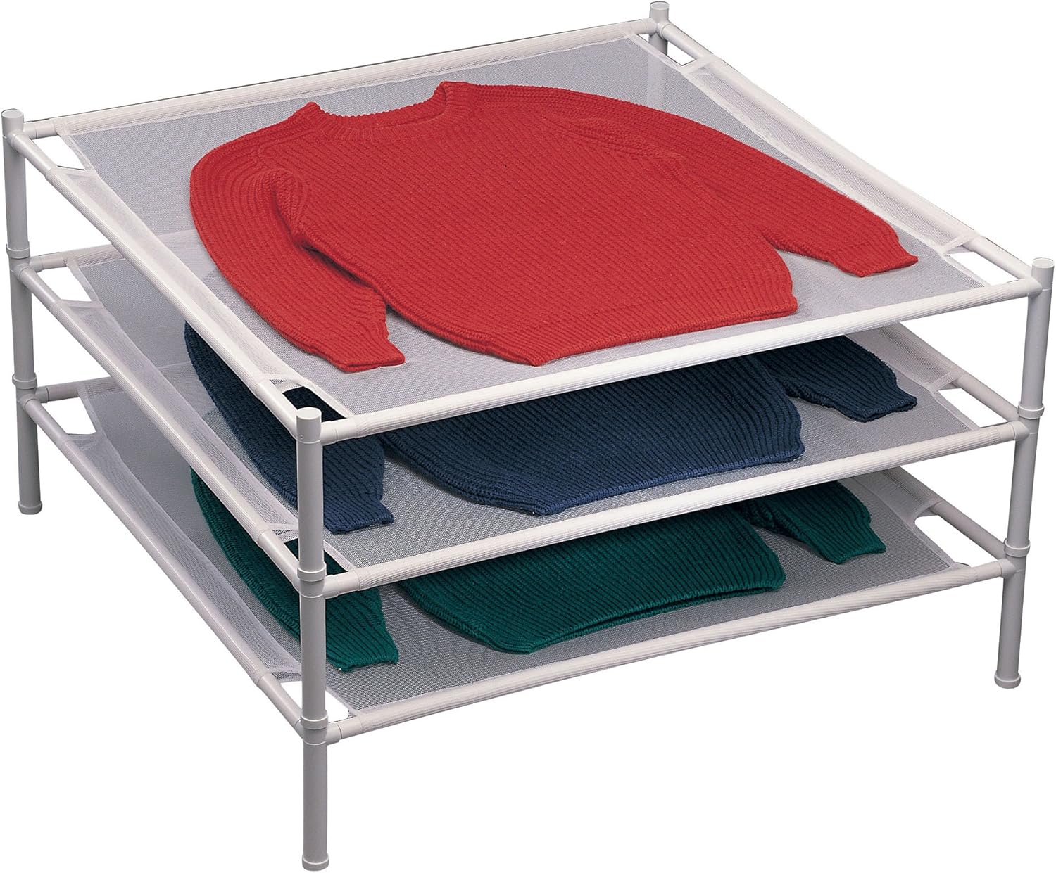 Household Essentials 04004 Stackable Mesh laundry Drying Rack - White