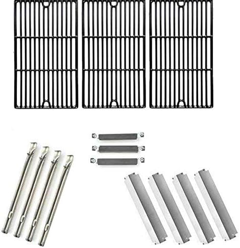 Repair Kit for Charbroil Commercial 463247310 BBQ Gas Grill Includes 4 Stainless Burners, 4 Stainless Heat Plates, 3 Crossover Tubes and Porcelain Cast Grates