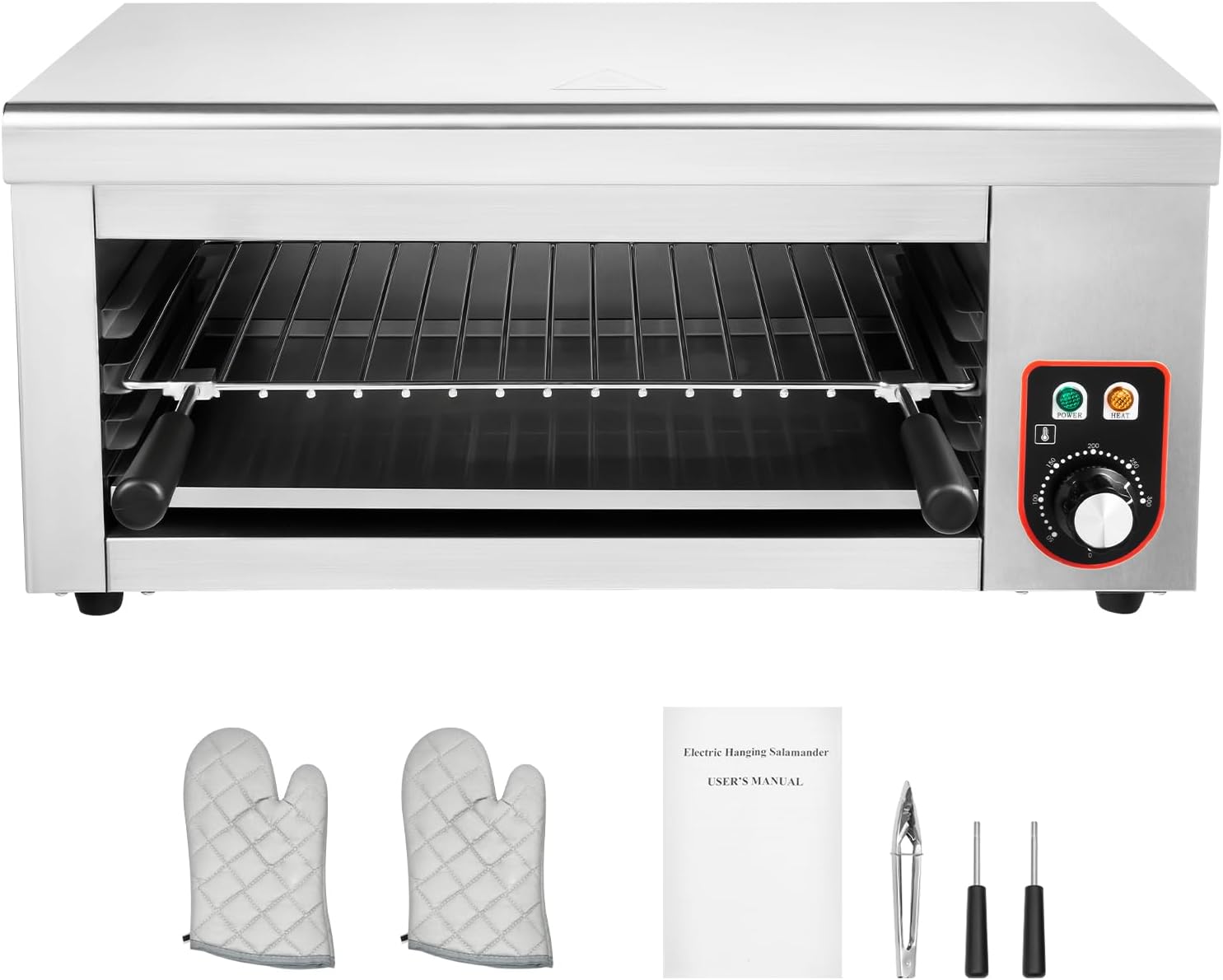 Electric Cheese Melter, Countertop Grill 110V 1500W Oven Broiler BBQ Grill for Home Commercial Kitchen Grilling Tool ， Air Fry, Bake, Grill, Toast