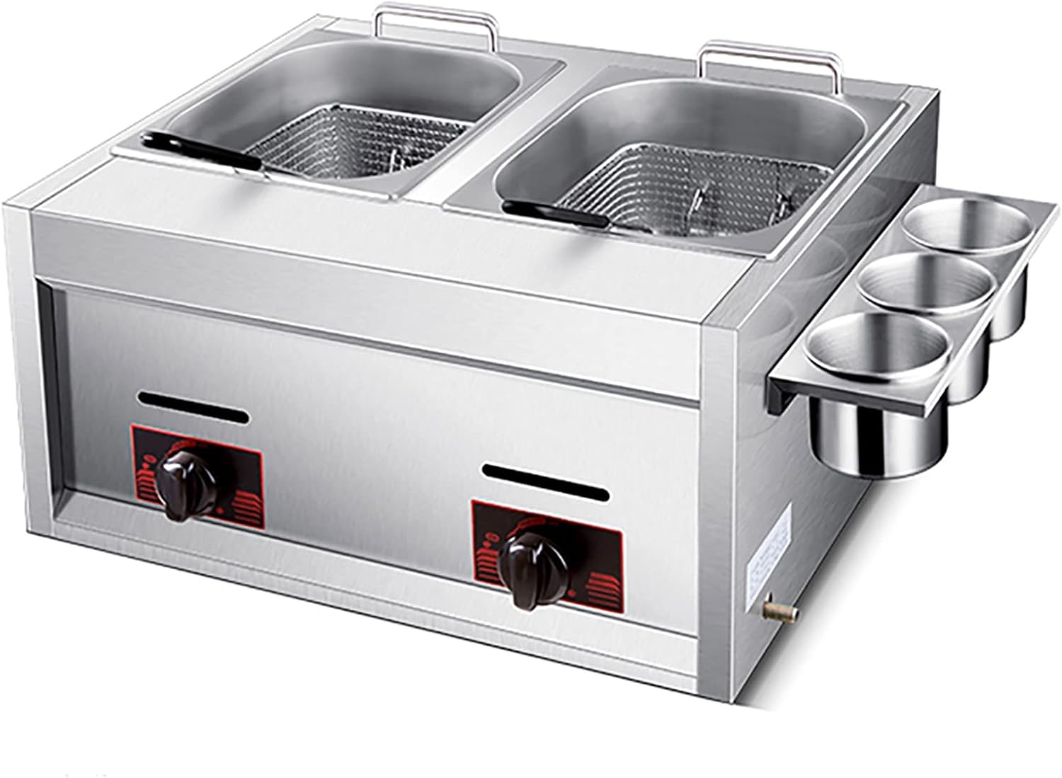 Commercial Gas Fryer With Seasoning Box Stainless Steel Outdoor Cooker Chicken Chip Fryer For French Fries Restaurant Home Kitchen