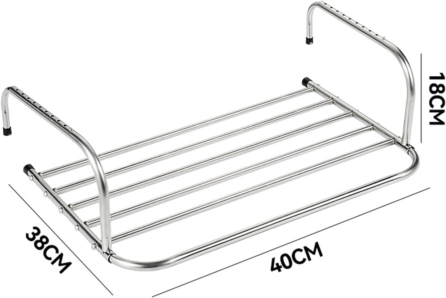 Portable Stainless Steel Folding Clothes Airer with Adjustable Arms 5 Bar Indoor Clothes Drying Rack for Balcony Railings Windowsills and Radiators Compact and Lightweight Clothes Dryer for Travel