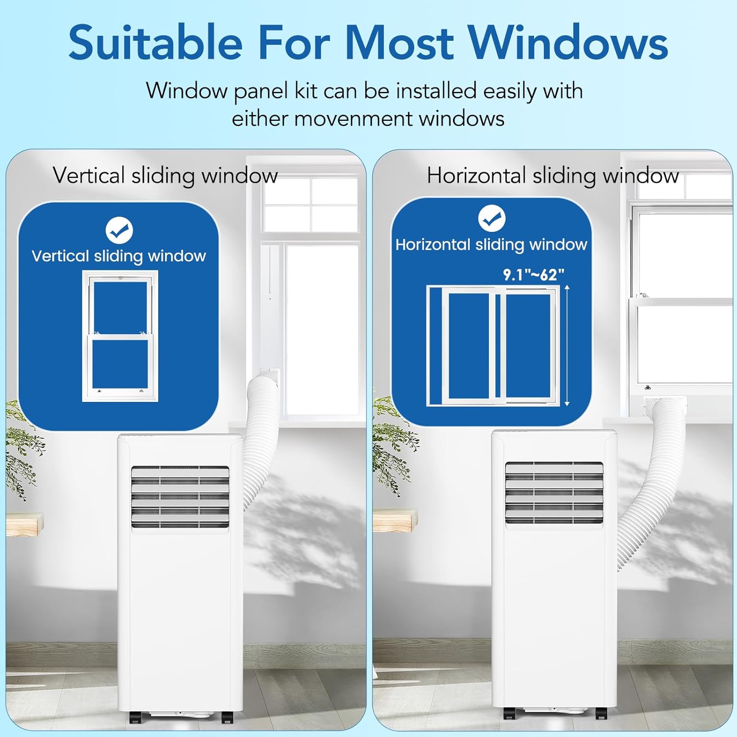 Antarctic Star 10,000 BTU Portable Air Conditioners Cools Up to 450 Sq.Ft, 4 Modes Portable AC with LED Display/Remote/24Hrs Timer for Home/Office/Dorms, White