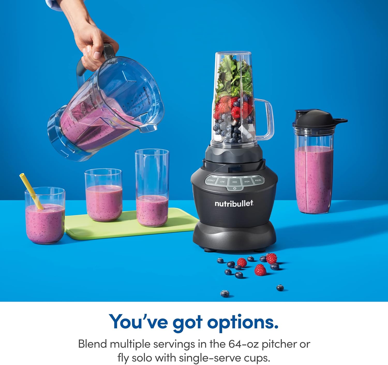 NutriBullet ZNBF30500Z Blender Combo 1200 Watt, 1200W, Dark Gray