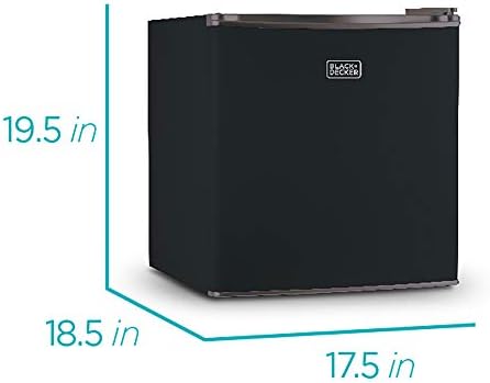 BLACK+DECKER BCRK17B Compact Refrigerator Energy Star Single Door Mini Fridge with Freezer, 1.7 Cubic Feet, Black & Digital Microwave Oven with Turntable Push-Button Door, Child Safety Lock