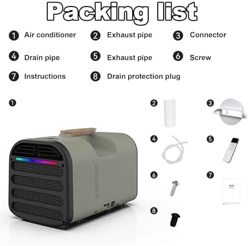 4-in-1 Portable AC with Touch and Remote Control Small Room Air Conditioner, No Window Needed, Camping AC with Top Handle for Bedroom 8-10㎡