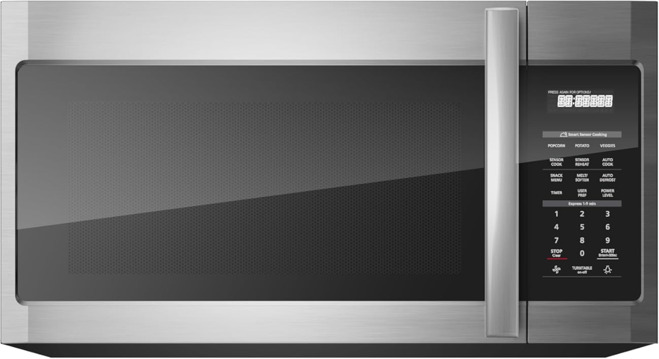 Vesta Miami 400CFM 30″ Over-the-Range Microwave, 1.9CuFt, 1000W, Stainless Steel, Touch LED Control, 9 Programs, 11 Power Levels, Express Cook, Child Lock, Timer