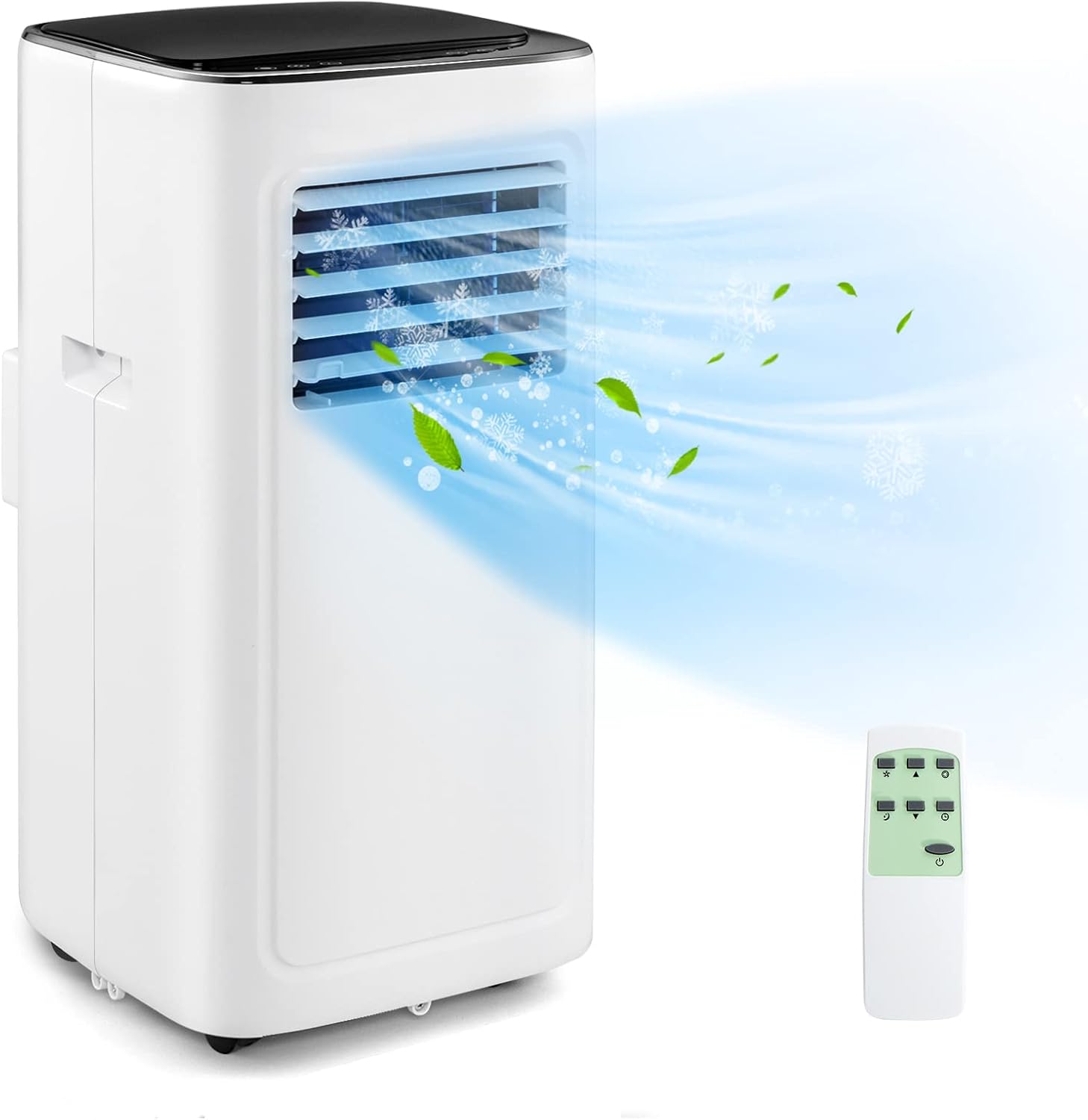 PETSITE 9000 BTU Portable Air Conditioner, 3-in-1 AC Cooling Unit with Remote Control, Dehumidifier, 24H Timer, Stand up Air Conditioner Cools Rooms up to 280 Sq.Ft, Window Kit Included