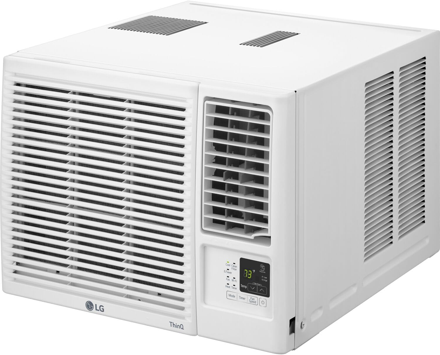 LG 12,000 BTU Smart Window Air Conditioner with Supplemental Heat, 230V, Cools 550 Sq.Ft. (22' x 25' Room Size), 2 Cooling, Heating & Fan Speeds, Works with LG ThinQ, Amazon Alexa, and Hey Google