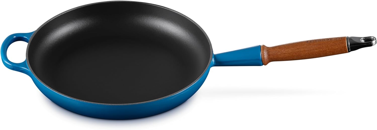 Le Creuset Enameled Cast Iron Alpine Wood Handle Fry Pan, 10.25