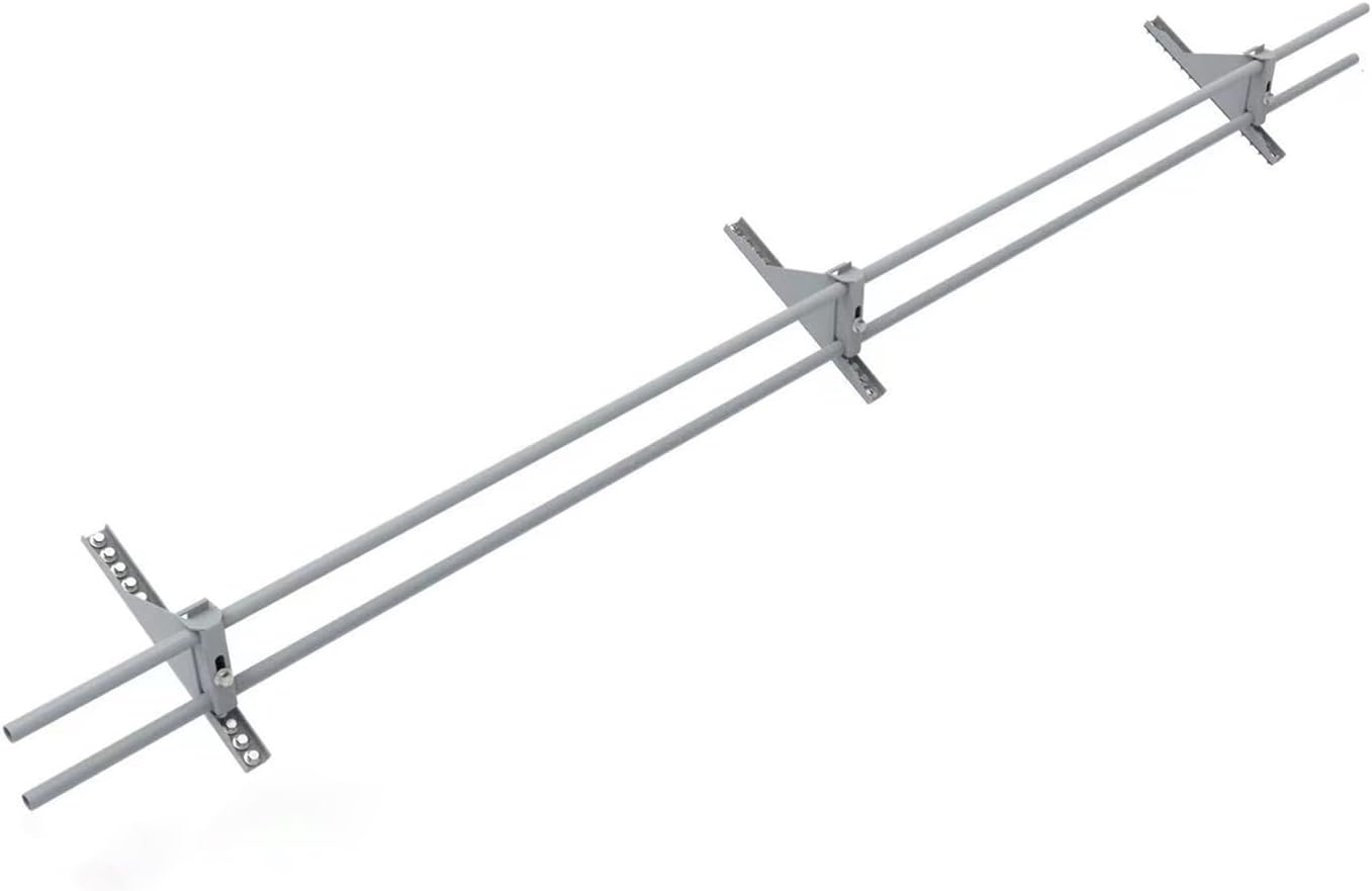 Snow Guard Railing, 5ft Ice Guards for Metal and Wood Roofs, Stop Snow from Sliding Off Your Roof, Extendable (Gray)