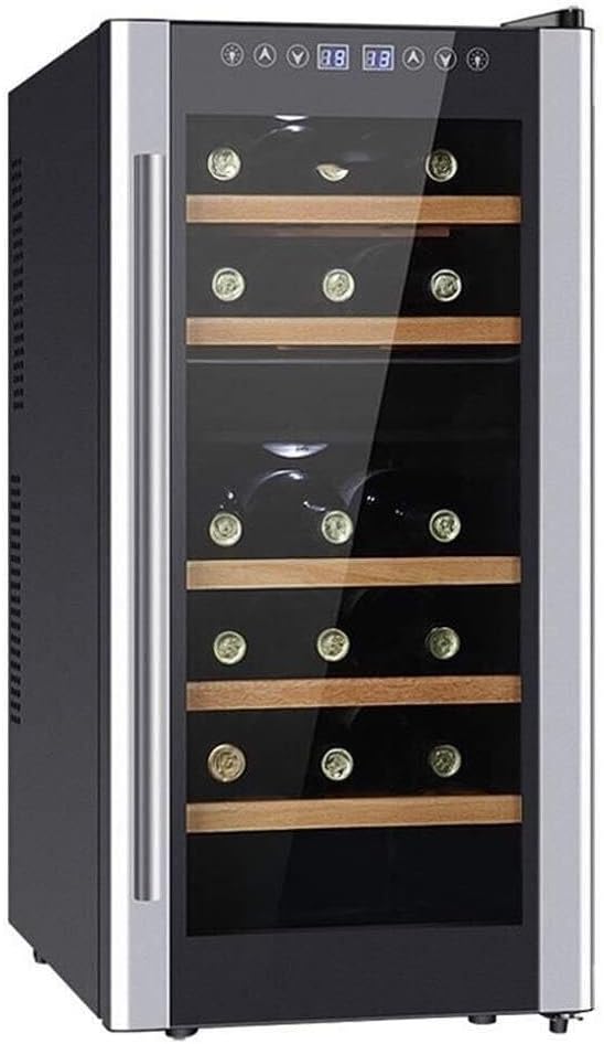 Smart Touch Screen Wine Cooler, 10°C-22°C Digital Temperature Control, Ultra-Quiet Semiconductor Cooling, Countertop Refrigerator for Wine Beverages