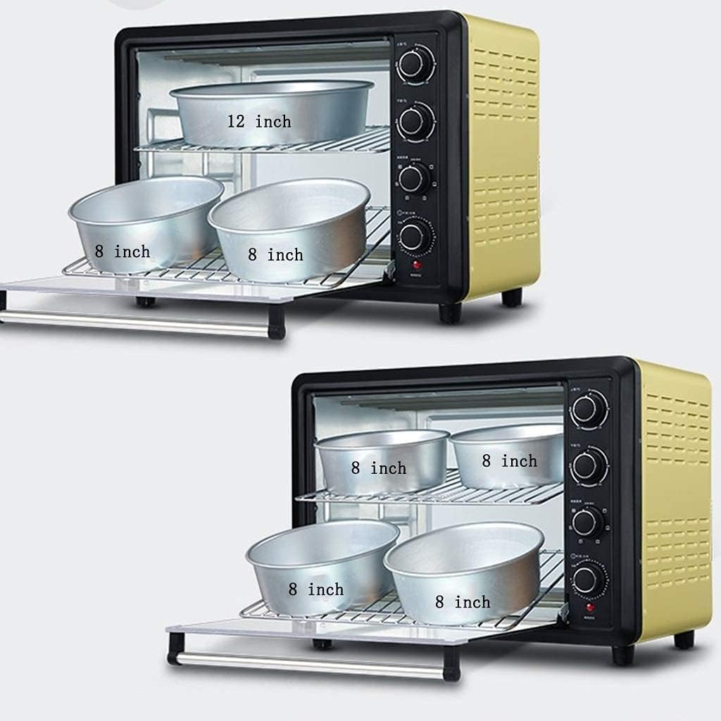 oven mini oven air fryer oven Electric Oven Multi-Function 60 Liter Household Rotating Forks Independent Temperature Control Large Capacity Mini Ovens Toaster Oven Air Fryer, (Color : Rojo) (Color