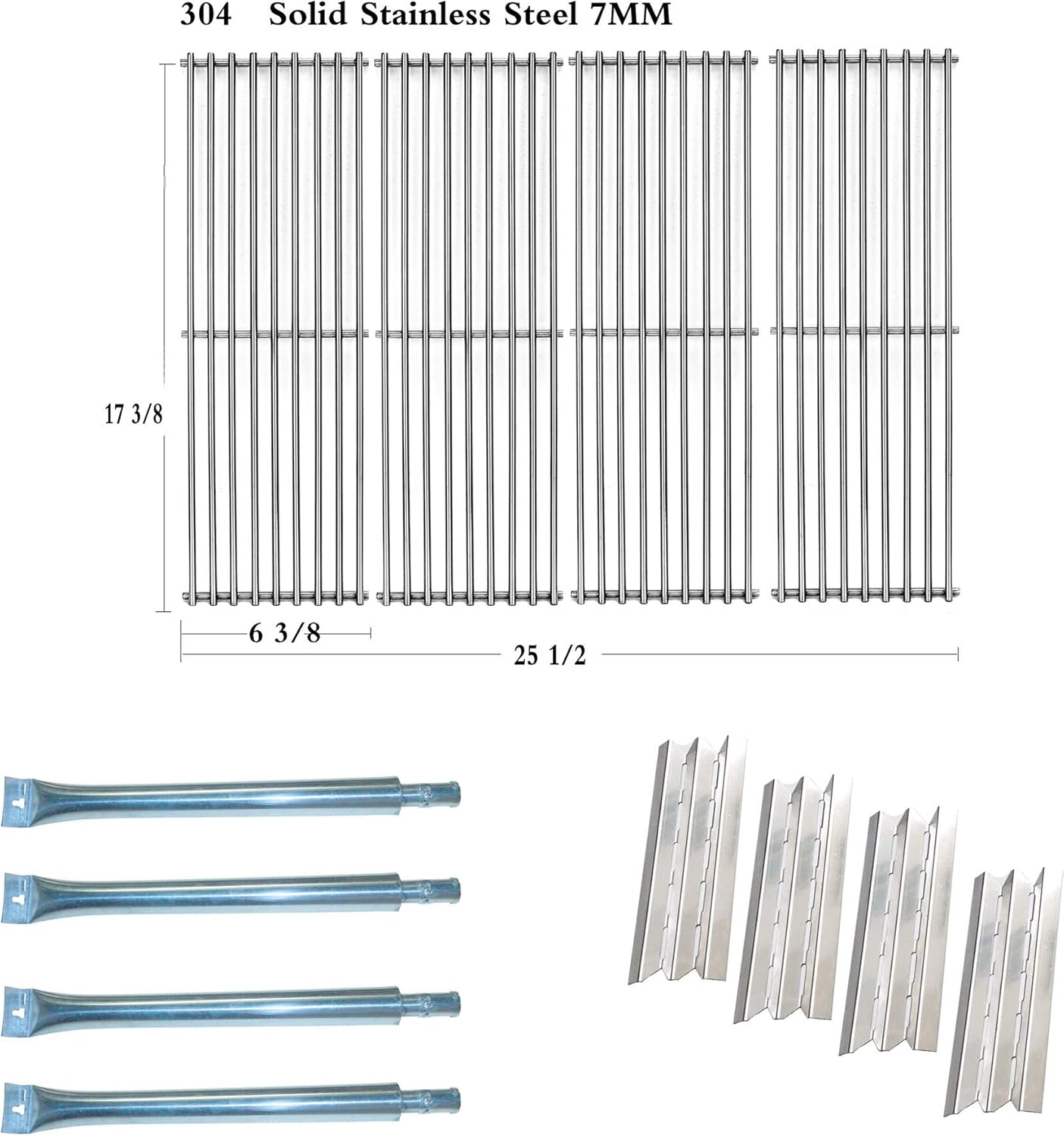 SN6021 (4-Pack) SA1081 (4-Pack) Replacement Parts for Broil King Baron 320, 340, 420, 440, 490 9211-64, 9211-67, 9215-54, 9215-57, 9215-64, 9215-67, 9221-54 Grill Burner,Heat Plates,Grates