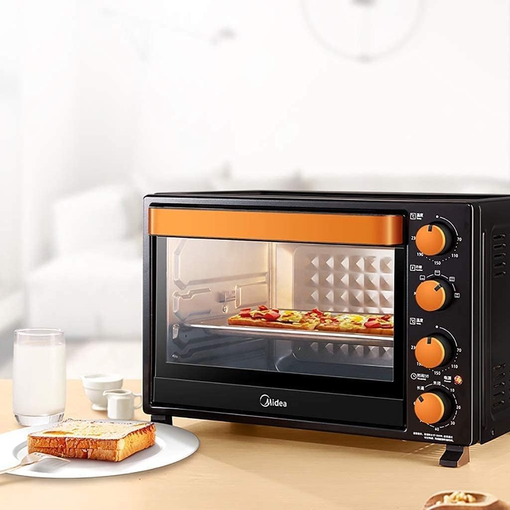 oven mini oven air fryer oven Mini Ovens 360° Rotating Fork Black Electric Oven, Household 1500W Baking Multi-Function Electric Oven, 32L Large Capacity Upper and Lower Independent Temperature Contr