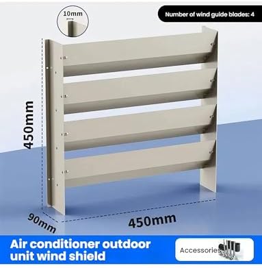 Air Deflector Grilles, Metal iron Baffle Guide Cover, Outdoor Ac Unit Cover Air Conditioner Deflector, Metal Iron Shutter Deflector
