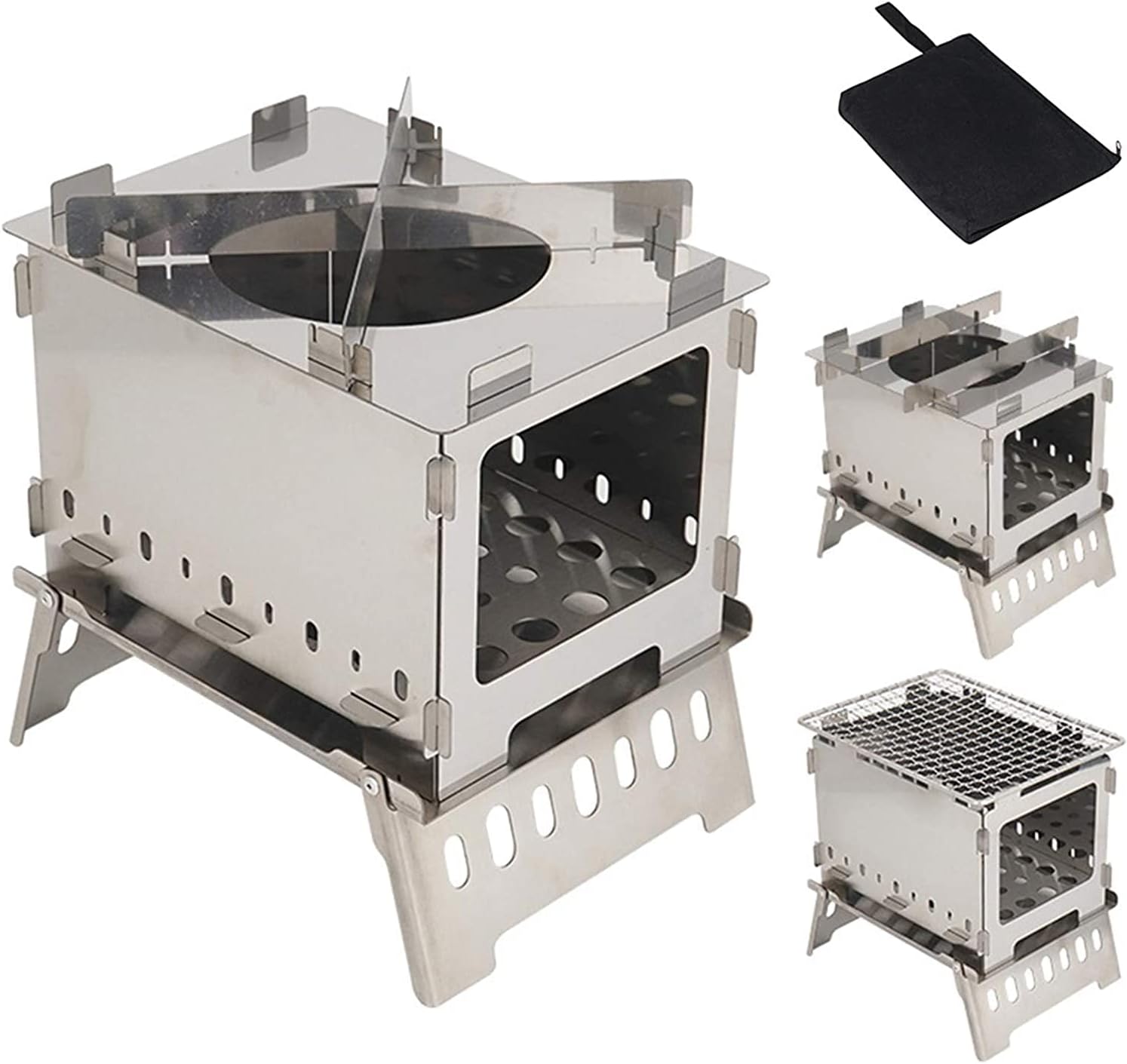 Barbecue Charcoal Grill Outdoor Indoor Barbecue Charcoal Grill Barbecue Stove Stainless Steel Portable BBQ Grill Rack Outdoor Camping Hiking Picnic Cooking Tool Barbecue Acces