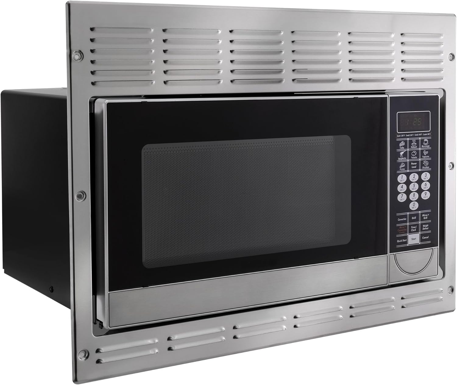 Tough Grade RV Convection Microwave | Built-In 1.1 Cu. Ft. Oven | 10 Power Levels, Speedy Cook, Multi-Stage Cooking | Stainless Steel | Direct Replacement for Greystone | 120V Built-In Design