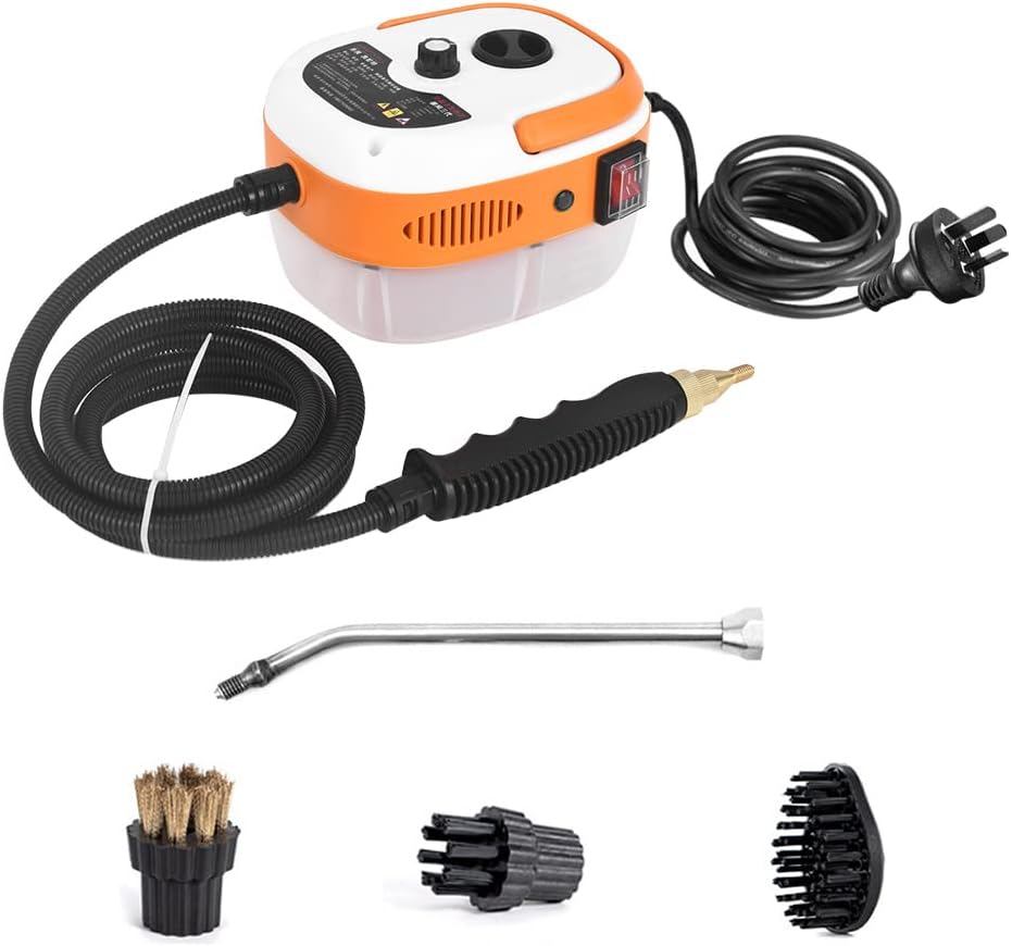 2500W Portable Handheld Steam Cleaner High Temperature Pressurized Steam Cleaning Machine with Brush Heads for Kitchen Furniture Bathroom Car