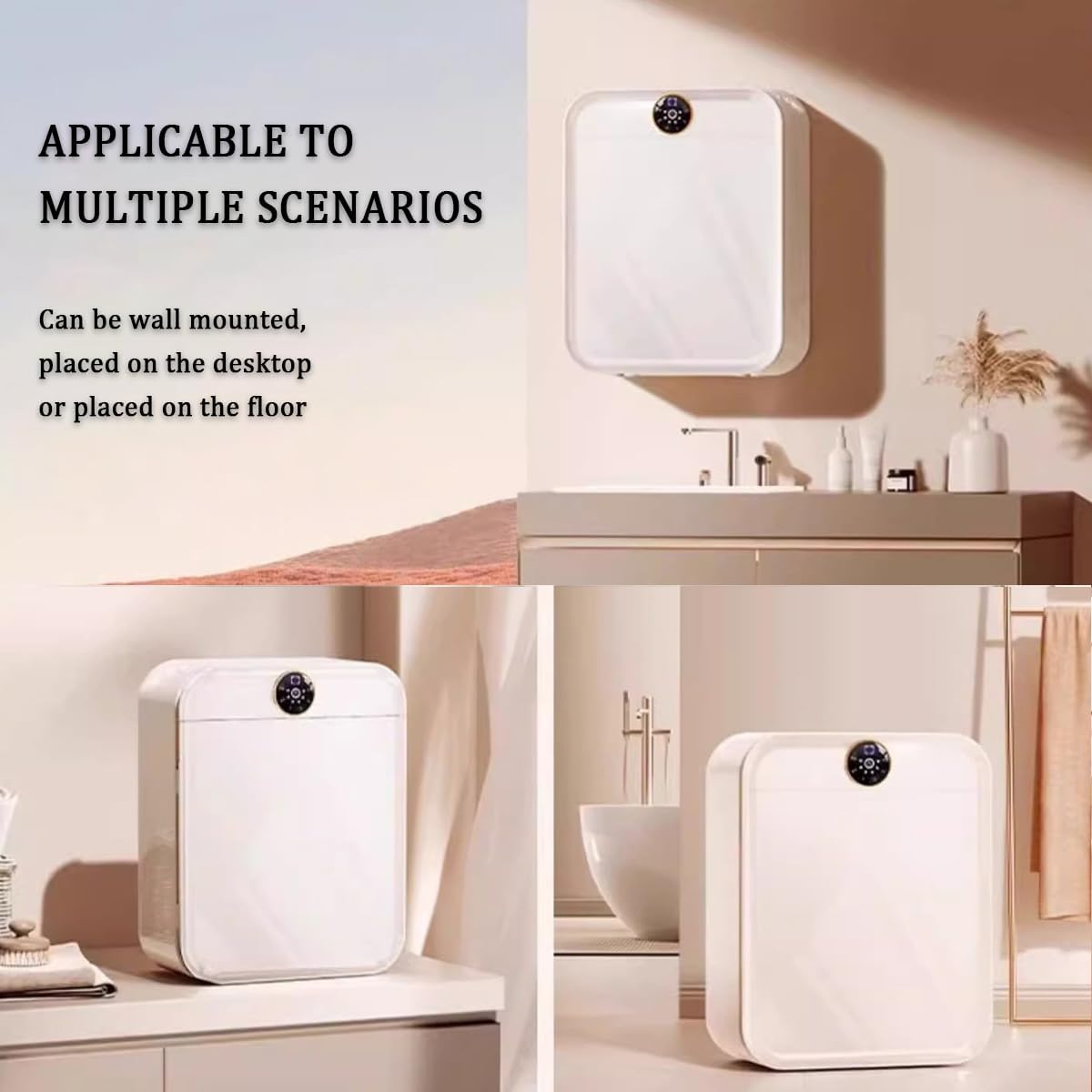 Compact Vented Tumble Dryer, 8L Small Tumble Laundry Dryer with Smart Touch Screen, Timer and 2 Heat Settings