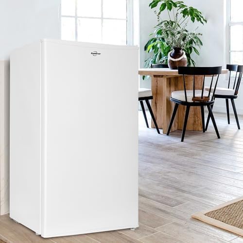 Koolatron Refrigerator - Mini Fridge With Freezer For Kitchen, Bedroom, office, Dorms, Cool Storage For Wine, Beverages, Compact Free Standing, Neveras Pequeñpara, 3.2 Cubic Feet Capacity, White