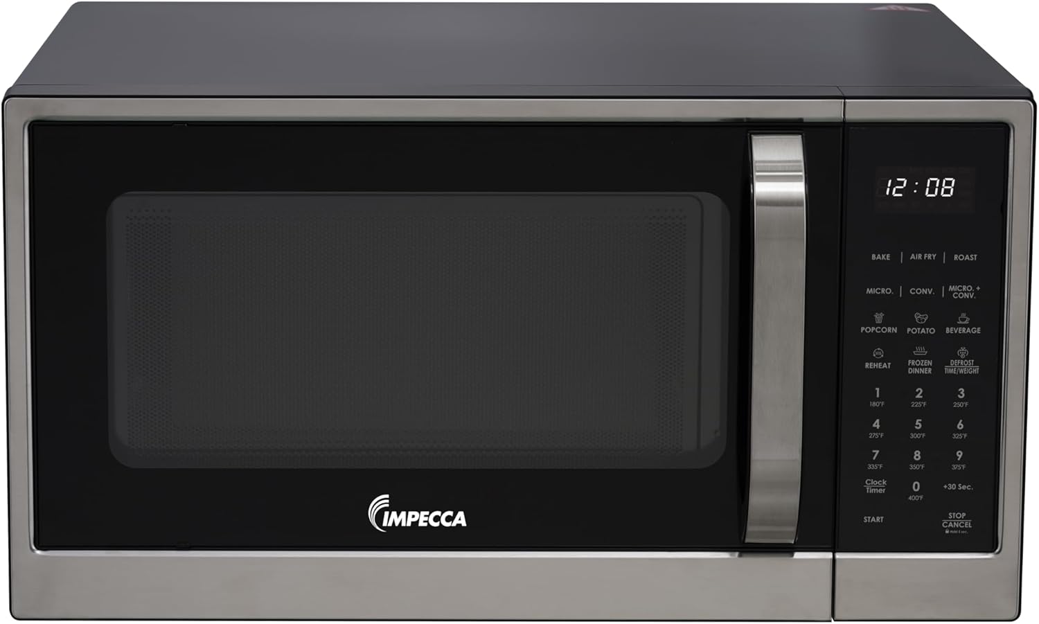 Impecca 1.3 Cu. Ft. Microwave Oven with Powerful Convection, Air fry, Roast, Large 12.8