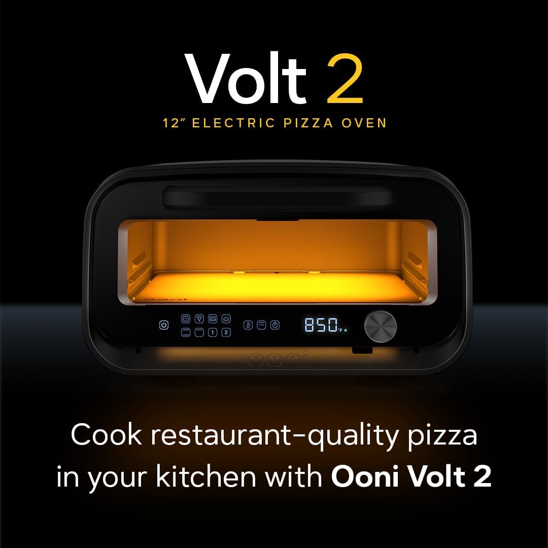 Ooni Volt 2 Electric Indoor Pizza Oven - Versatile Countertop Electric Toaster Oven, Cook 12 Inch Pizzas and More