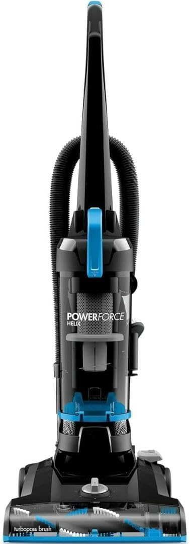 BIISSEELL PowerForce Helix Upright Vacuum Cleaner with Cyclonic Dirt Separation, 5-Height Settings & Washable Filters (Blue)