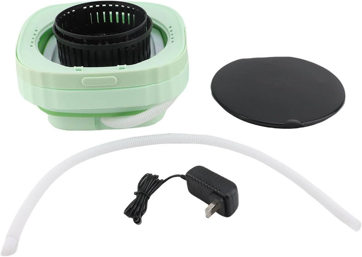 lyrlody Portable Washing Machine, Washing Machine and Small Dryer of 6 L, Mini Folding Folding Hub with Drain Basket for Apartment, Home (Green)