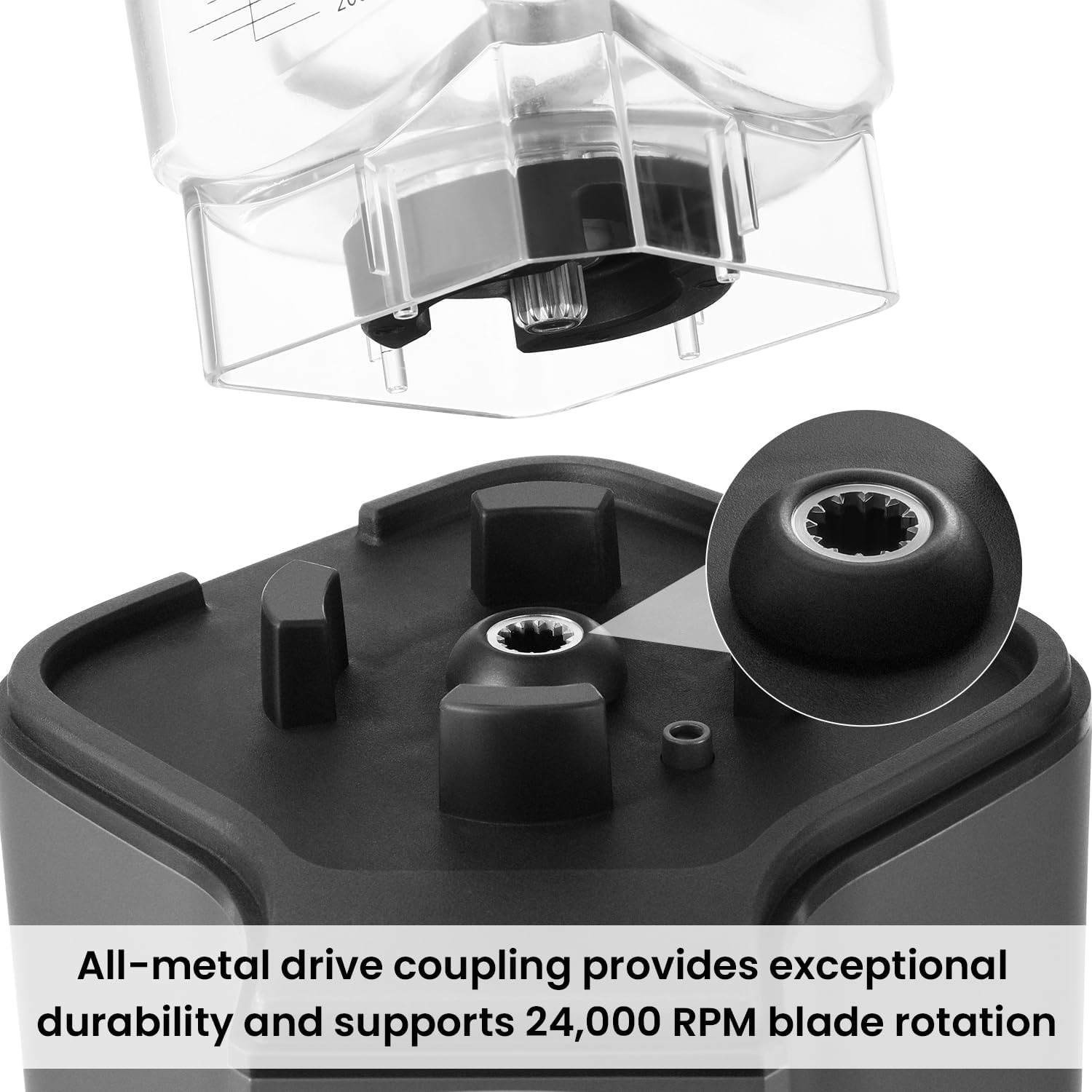 CRANDDI Commercial Kitchen Smoothie for Blender - 80oz Blender with Tamper and Removable Soundproof Cover, Quiet Blenders for Smoothies, Countertop Blenders for Ice Crushing, Blending, K85 (Gray)