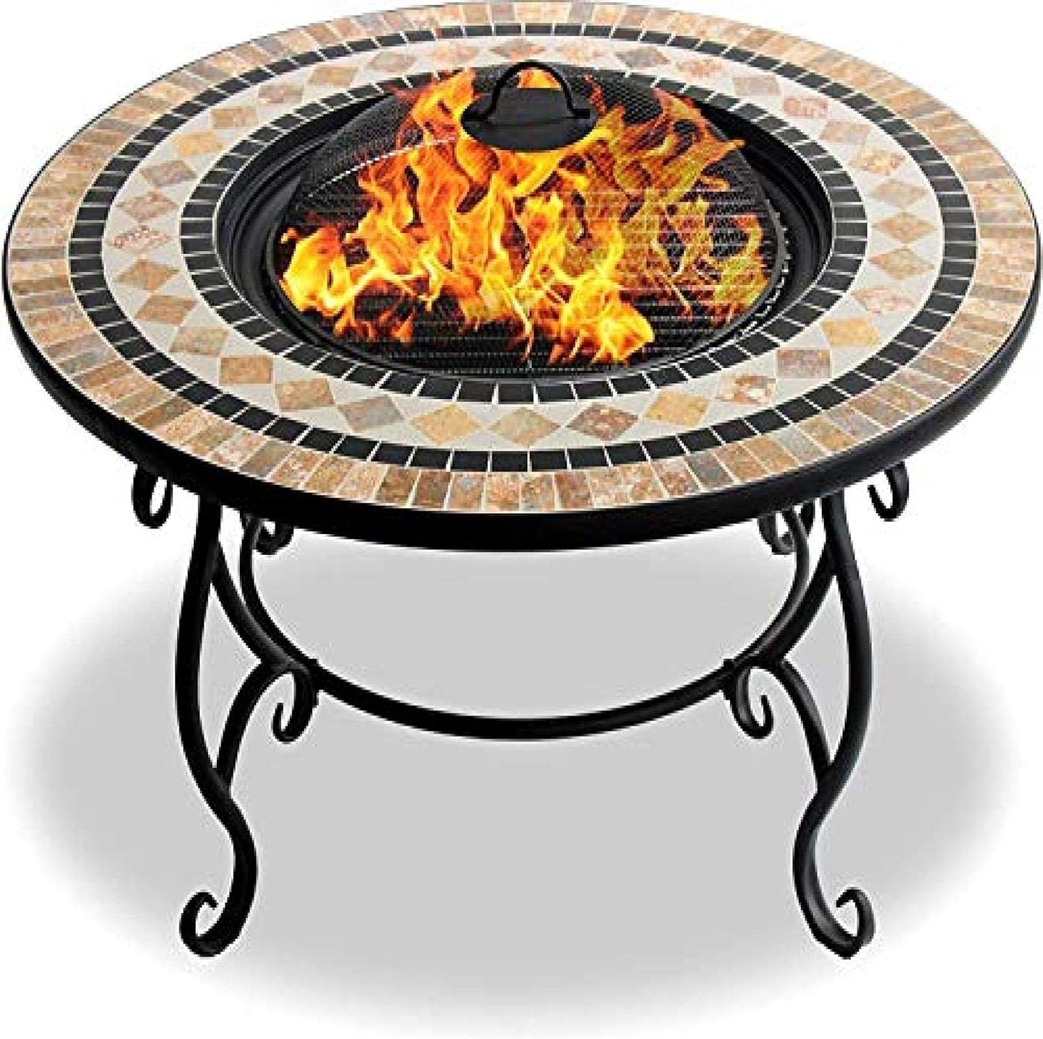 Fire Pit BBQ Grill Fire Bowl Garden Heater for Outdoor Brazier Pit Barbecue
