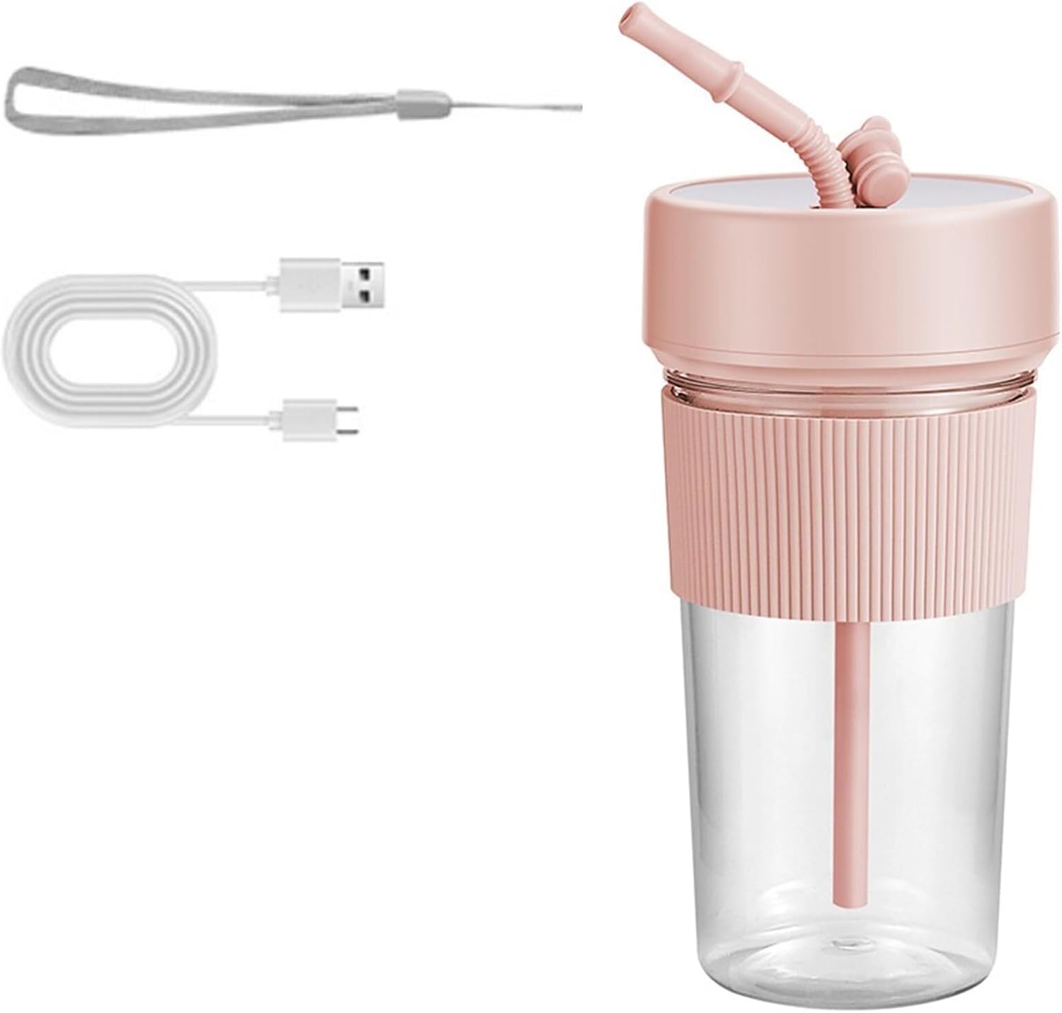 Small Portable Electric Blender with Straw, Rechargeable Juicer Mixer for Fruits & Vegetables, 350ML