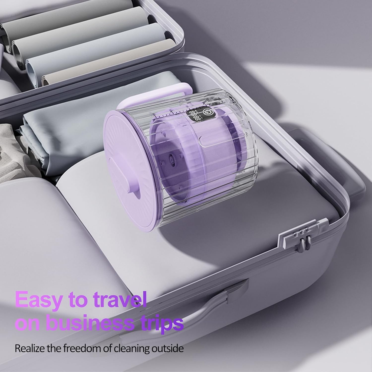 Underwear Washing Machine, Upgrade 2.5L Handle Portable Small Mini Washing Machine for Underwear & Small Clothes, Rechargeable Travel Laundry Washer With Deep Cleaning, for Apartments, Dorms, RVs