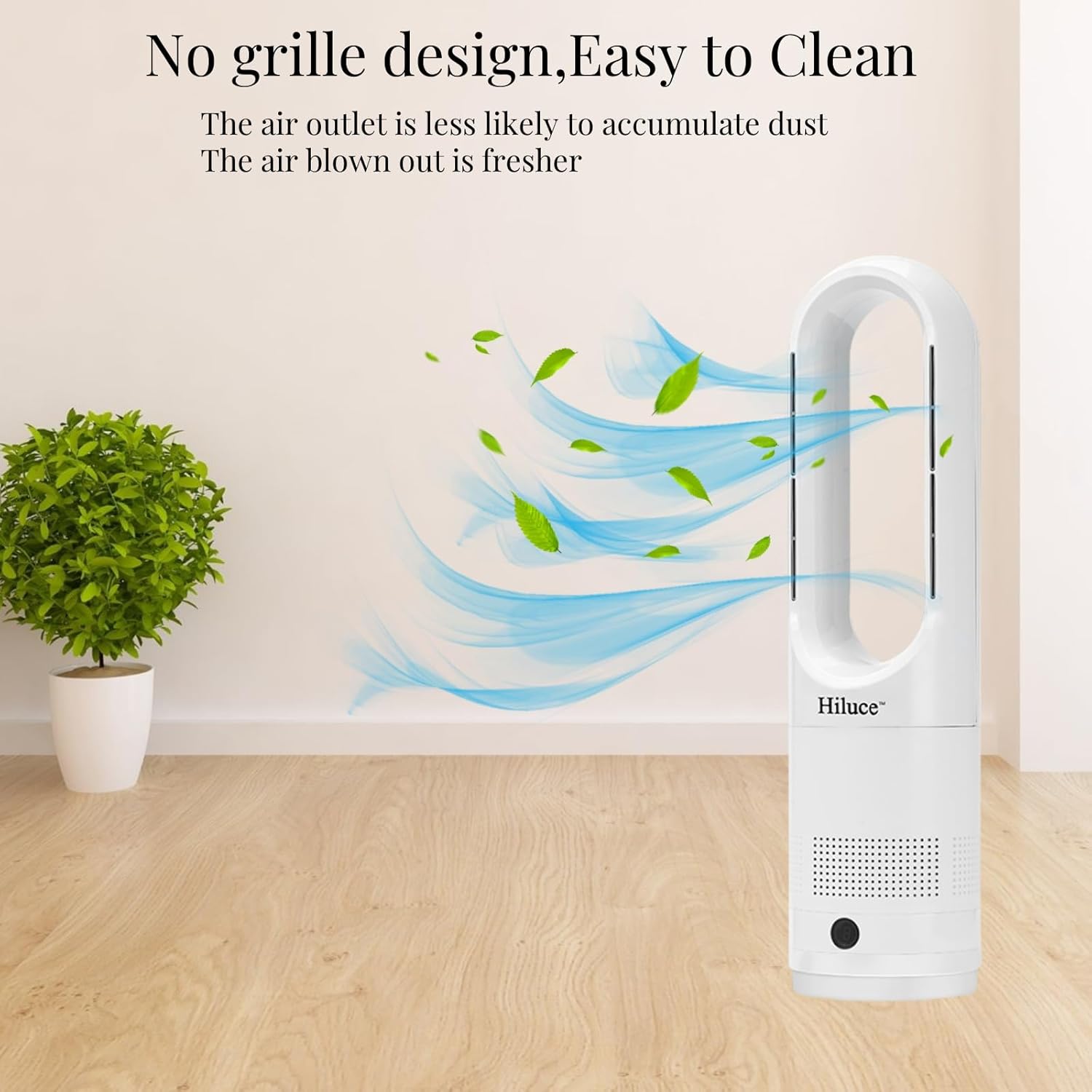 Hiluce All Season Bladeless Fan, 1400W Space Heater & 40W Tower Fan Combo with Remote,25dB Quiet Heater Fan Combo for Indoor Use,Tip Over and Overheat Protection 80°Oscillation,8Levels, 9H Timer,22