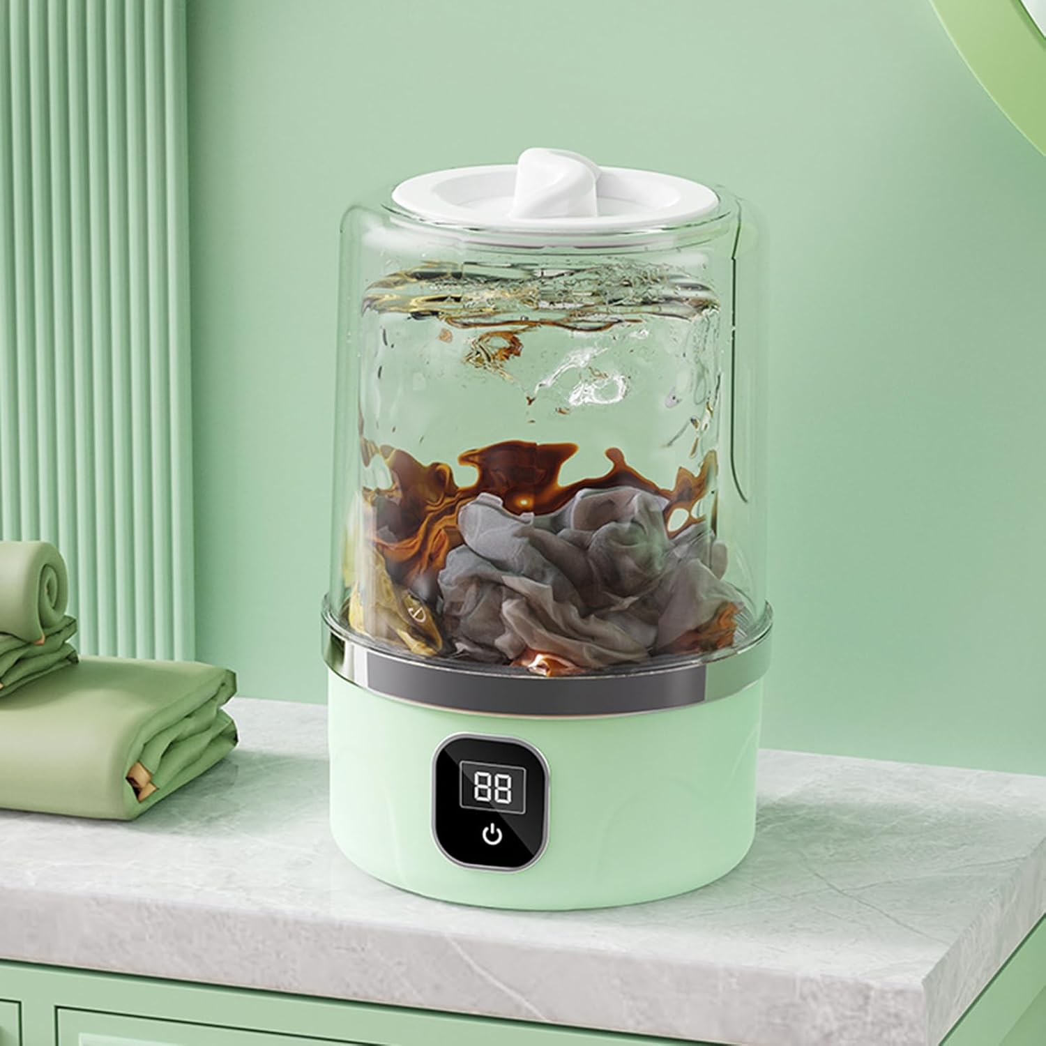 Underwear Washing Machine Portable Small Washer Compact Deep Cleans Underwear Baby Clothes Lightweight For Apartment Dorm Hotel Travel Camping