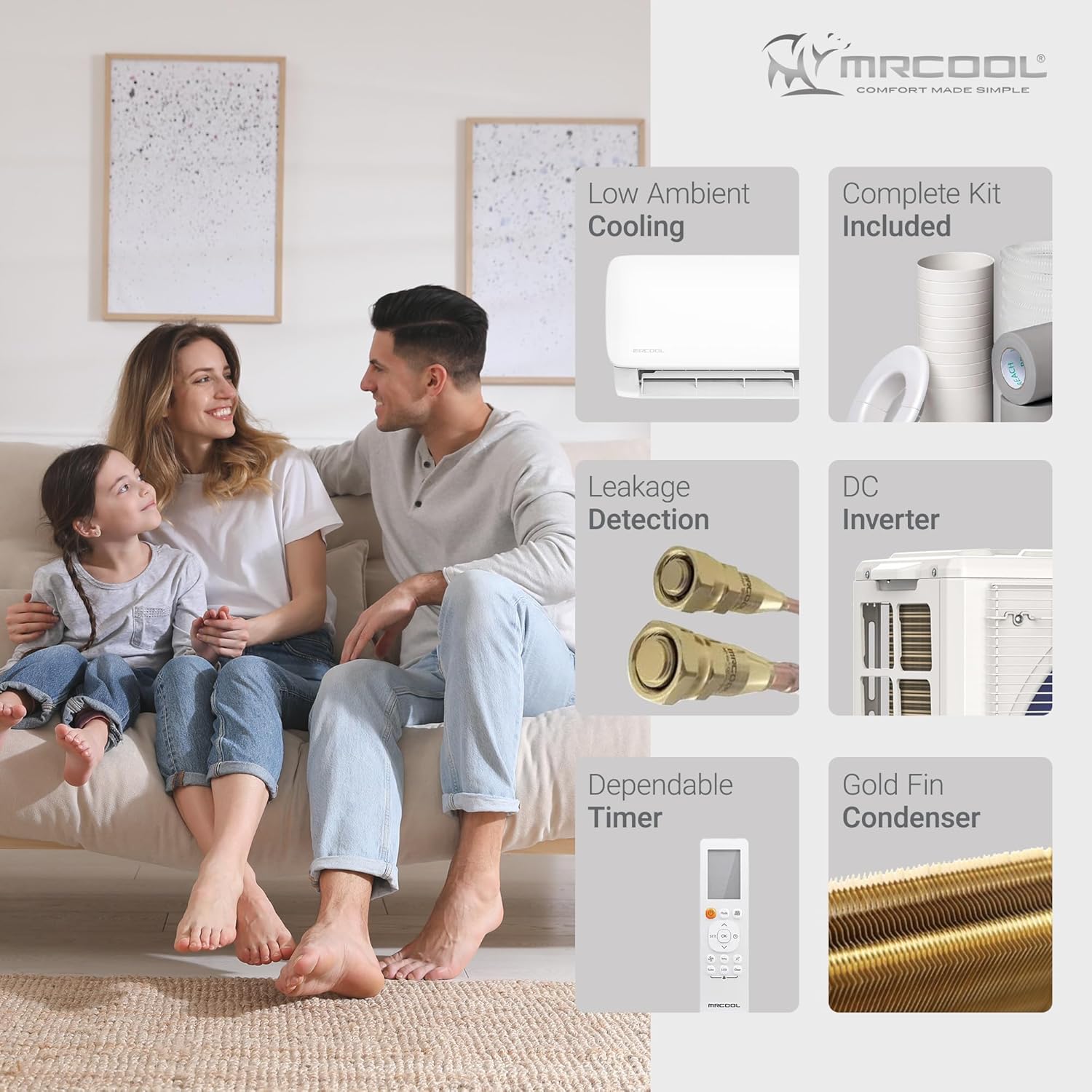 MRCOOL 24000 BTU 230V Ductless Inverter Mini Split Air Conditioner & Heat Pump System, Easy Pro Series - Wall-Mounted AC Unit w/Heating and Cooling for Home, Office & Commercial Space
