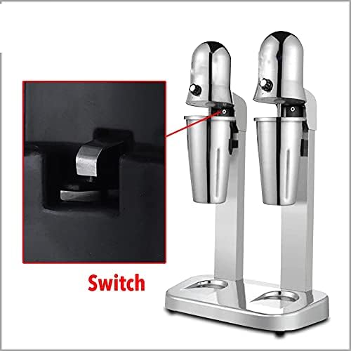 Double Head Milkshake Mixer, Stainless Steel 2 Gears Speeds Smoothie Blender for Milk Tea, Coffee Shops